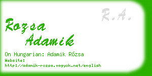 rozsa adamik business card