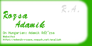 rozsa adamik business card